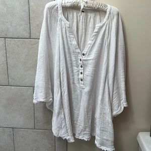Free People Poncho-short Caftan Cotton